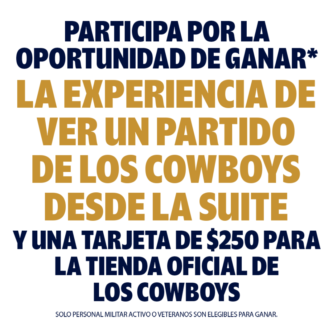 Oportunidad de ganar experiencia de ver partido cowboys